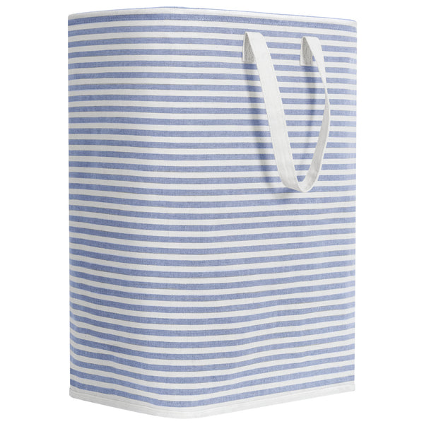 Chrislley 72L Freestanding Laundry Hamper with Handle Large Laundry Basket Laundry Bin Collapsible (Striped Blue)