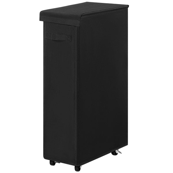 Chrislley 65L Slim Laundry Hamper with Lid Narrow Rolling Laundry Basket with Wheels  (27.56 inches , black)