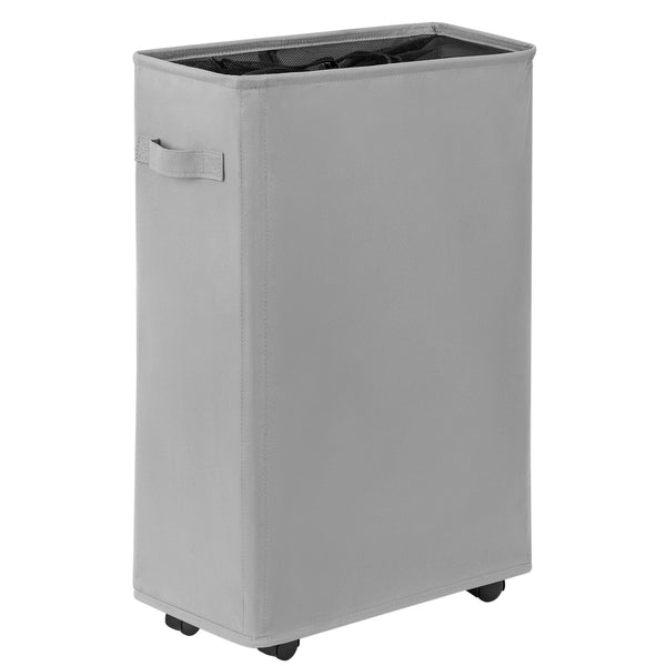 Chrislley 45L Slim Laundry Hamper with Wheels Narrow Rolling Laundry Basket (22 inches, Grey 3)